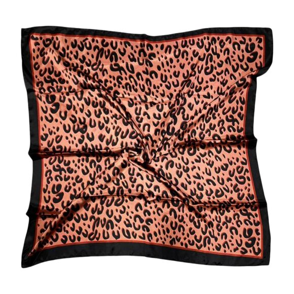 Tierstars Leopard Pattern Print Square Silky Satin Scarf - Picture 1 of 2